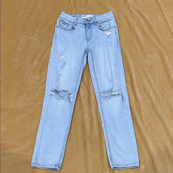 Garage Denim - Garage Light Blue Distressed Straight Leg Jeans